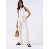 V By Very Wide Leg Trousers - Beige