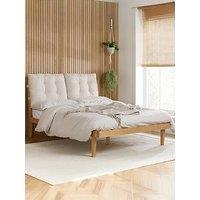 Birlea Ander Bed Frame With Cushion Headboard - Brown - Double