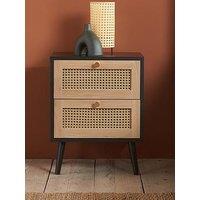 Birlea Croxley 2 Drawer Rattan Bedside
