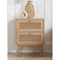 Birlea Croxley 2 Drawer Rattan Bedside