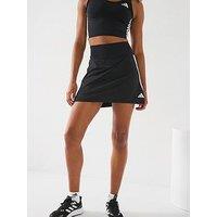 Adidas Womens Train Essentials 3 Stripe Skort - Black