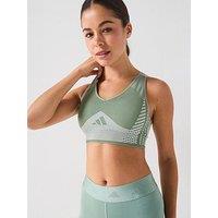 Adidas Womens Training Knit Low Support Sports Bra - Green