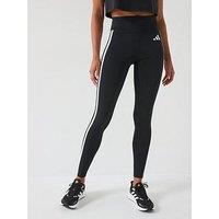 Adidas Womens Training Optime Essentials 3 Stripe Tights - Black