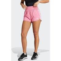 Adidas Womens Training Pacer Woven High Waist 3 Inch Shorts - Pink