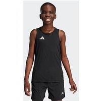 Adidas Junior Boys Running Team Singlet - Black/White