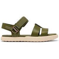 Sorel Womens Ona Ave Ankle Strap Flat Sandals - Green