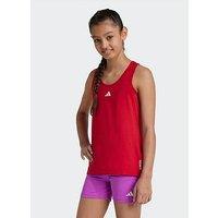 Adidas Junior Girls Training Tech Fit Tank - Red