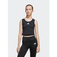 Adidas Junior Girls Training Crop Top - Black
