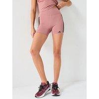 Adidas Womens Training Optime 3 Stripe 4 Inch Bike Shorts - Warm Clay