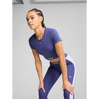Puma Womens Training Strong Cropped Top - Blue