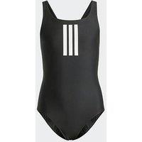 Adidas Junior Girls 3 Stripe Swimsuit - Black