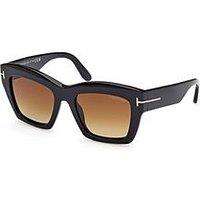 Tom Ford Luna Butterfly Sunglasses - Shiny - Black