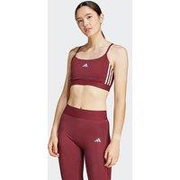 Adidas Womens Training Low Support Hyperglam Sports Bra - Burgundy - Red