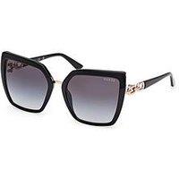Guess Butterfly Gem Side Sunglasses - Black