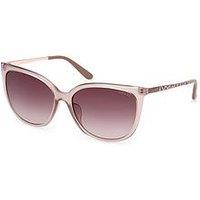 Guess Square Metal Arm Sunglasses - Shiny Beige