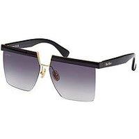 Max Mara Flat Geometric Oversized Sunglasses - Black