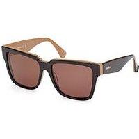Max Mara Glimpse2 Square 2 Two Frame Sunglasses - Dark Brown