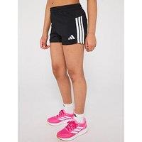 Adidas Junior Girls Train Essentials 3 Stripe Shorts - Black/White
