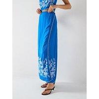 V By Very Embroidered Skirt Co-Ord - Blue