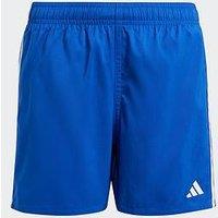 Adidas Kids Boys 3 Stripe Swim Shorts - Royal Blue/White