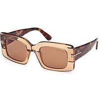 Tom Ford Brigitta Rectangular Sunglasses - Shiny Light Brown