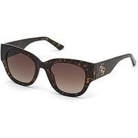 Guess Butterfly Large Logo Sunglasses - Dark Havana