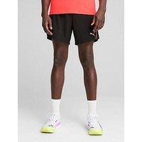 Puma Men'S Running Velocity 5 Inch Shorts - Black/Glowing Red