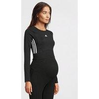 Adidas Womens Training Maternity Mix Long Sleeve Crop Top - Black