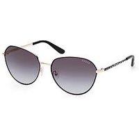 Guess Square Metal Frame Sunglasses - Matte Black