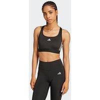 Adidas Womens Training Hyperglam Mid Support Sports Bra - Black/White