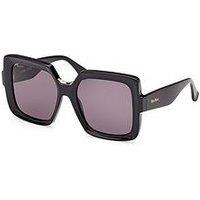 Max Mara Ernest Square Large Sunglasses - Shiny - Black