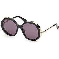 Max Mara Liz Geometric Large Sunglasses - Black