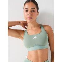 Adidas Womens Training Pwrct Mid Sports Bra - Green