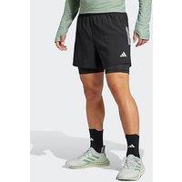 Adidas Mens Running Own The Run 2In1 Shorts - Black