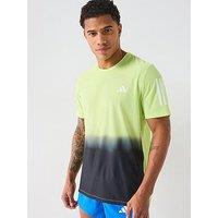 Adidas Mens Running Own The Run Colour Block T-Shirt - Green