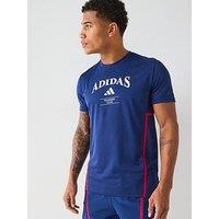 Adidas Men'S Training D4T Legacy T-Shirt - Dark Blue/Chalk White