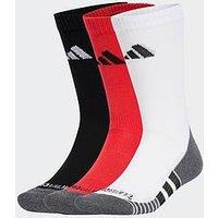 Adidas Unisex Training Cushioned Crew Socks 3 Pack - Pure Ruby/Black/White