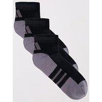 Adidas Unisex Training Essential Quarter Socks 3 Pack - Black/Grey Six