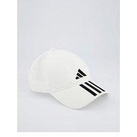 Adidas Unisex Training Baseball 3 Stripe Cap - White/Black