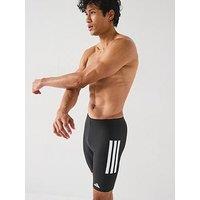 Adidas Mens 3 Stripe Jammer Swim Shorts - Black/White