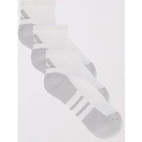 Adidas Unisex Training Essential Quarter Socks 3 Pack - White/Grey Two