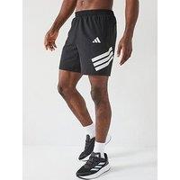 Adidas Mens Training Gym+ 3 Stripe Shorts - Black/White