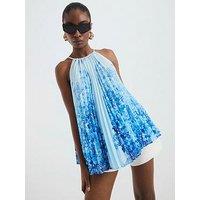 River Island Pleated Cami Top - Blue
