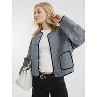 River Island Gingham Jacket - Black