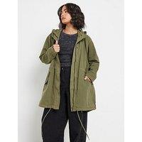 Pixiegirl Petite Twill Parka Coat - Green