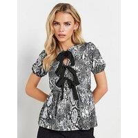 Pixiegirl Petite Snake Bow Top - Grey