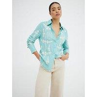 River Island Floral Embellished Shirt - Blue