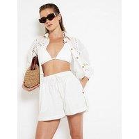 River Island Lace Insert Short - White