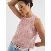 River Island Floral Embellished Top - Pink
