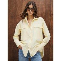 River Island Pocket Detail Oversized Shirt - Yellow